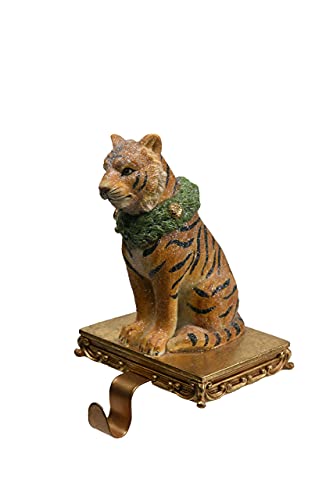 Comfy Hour Winter Holiday Home Collection Resin Tiger Stocking Hanger with Metal Hook