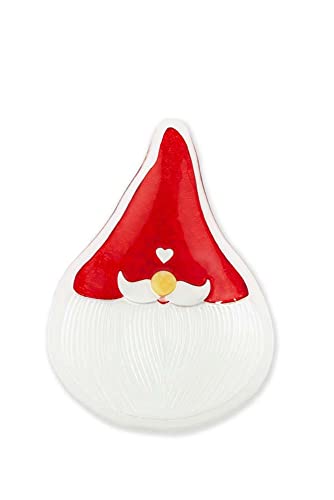 Boston International Holiday Glass Serving Plate, Large, Leon Gnome