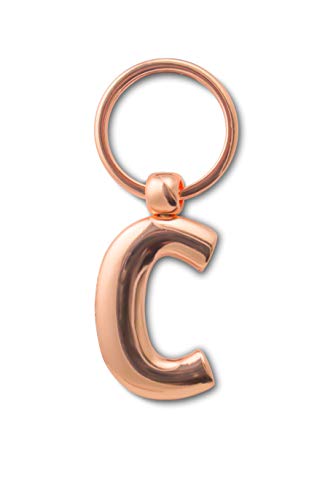 IF Metal Letter Keyring Personalised Alphabet Letters - Rose Gold - C