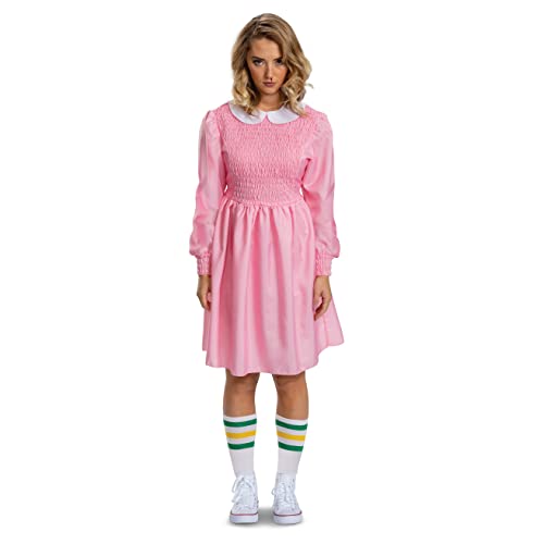 Disguise womens Eleven Pink Dress Costume, Official Stranger Things Outfit Adult Sized Costumes, As Shown, Women s Size Small 4-6 US