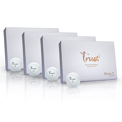 Trust Golf Balls Trust Bison V 2022 K8 Edition- Soft Feeling. Urethane Cover with Reactive Core, Swing Speed 95-105 mph(White, 4 Dozen)