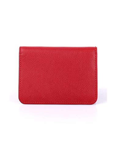 JYS Enterprise Karla Hanson RFID Blocking Leather Card Holder (Red)