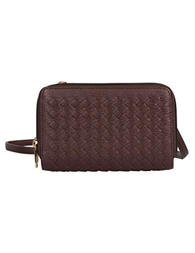 JYS Enterprise Karla Hanson Ellen Woven Crossbody Phone Wallet (Mahogany)