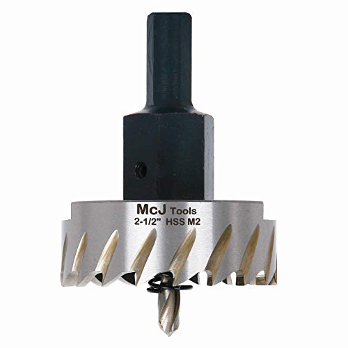 McJ Tools 2-1/2 Inch HSS M2 Drill Bit Hole Saw for Metal, Steel, Iron, Alloy, Ideal for Electricians, Plumbers, DIYs, Metal Professionals