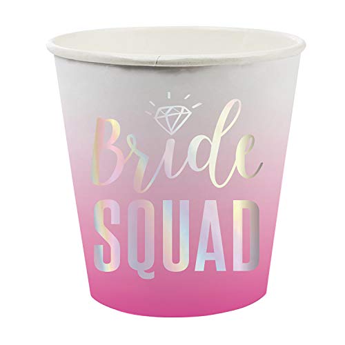 Creative Brands Slant Collections - 10-Count Paper Shot Glasses, 4-Ounce, Bride Squad