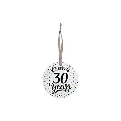 Carson Home Bottle Tag, 3.5-inch Diameter, MDF (30 Years)