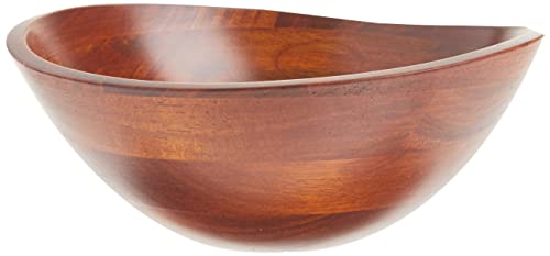 Lipper International 293 Cherry Finished Wavy Rim Serving Bowl for Fruits or Salads, Matte, Small, 7.5" x 7.25" x 3", Single Bowl