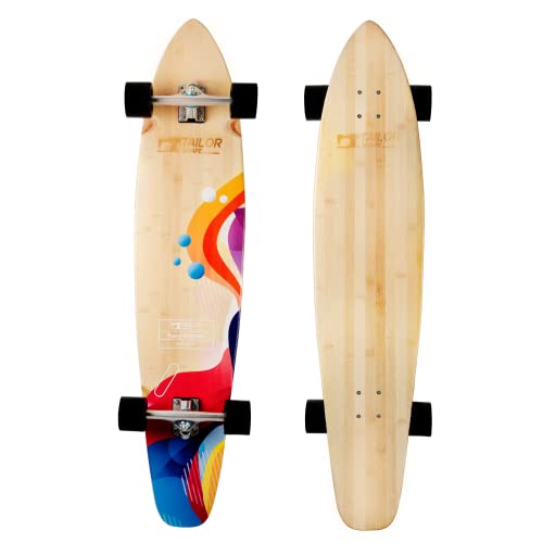 TailorShape Race Clothes 44" Bamboo and Canadian Maple Longboard Skateboard Cruiser Bubbles