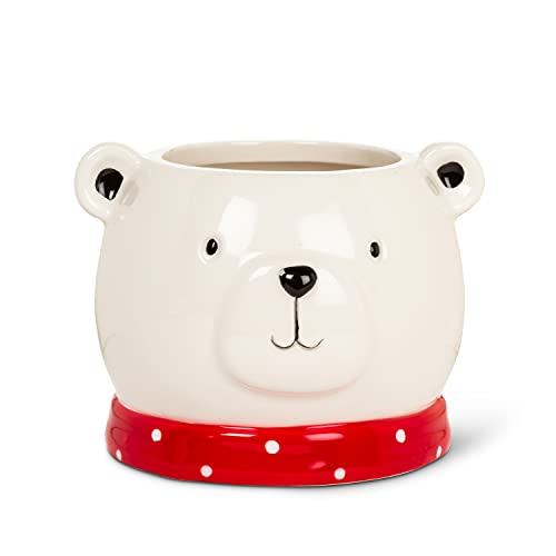 Abbott Collection  27-MINIKIN-066-LG Large Polar Bear Head Planter, White