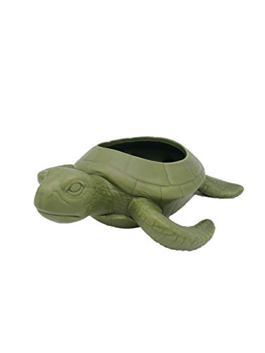 Comfy Hour Farmhouse Home Decor Collection Turtle Succulent Planter Flower Bud Pot Decorative Vase Small Plant Container, Green, Dolomite