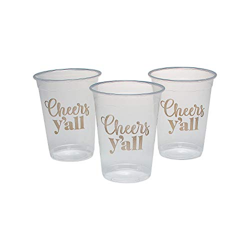 Fun Express Cheers Y√ïall Plastic Cups - Party Supplies - 50 Pieces