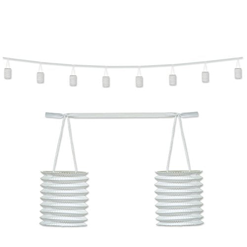 Beistle White Paper Lantern Garland-1 Pc, 12-Feet