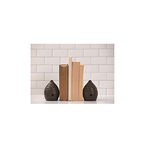 Transpac L0005 Cast Iron Beehive Bookend, Set of 2, 4.72-inch Height