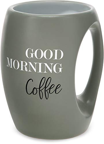 Pavilion Gift Company 10528 Green Good Morning Huggable Hand Warming 16 oz Coffee Cup Mug, 16oz