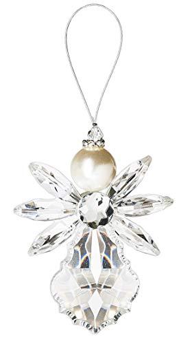 Ganz Angel Ornament Crystal Acrylic and Pearl 4.5" Tall Sun Catcher, Fan Pulll