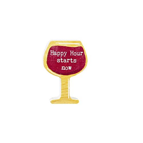 Ganz Block Talk - Happy Hour starts now, Pine Wood, 2.50 Inches Width, 1 Inch Depth, Multicolor