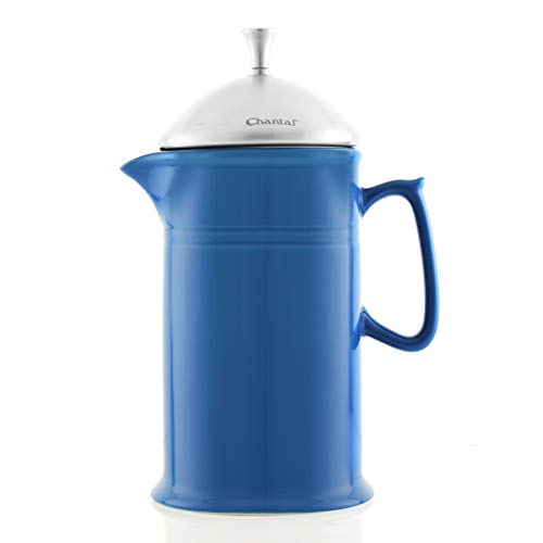 Chantal Blue Cove Ceramic French Press with Stainless Steel Plunger and Lid