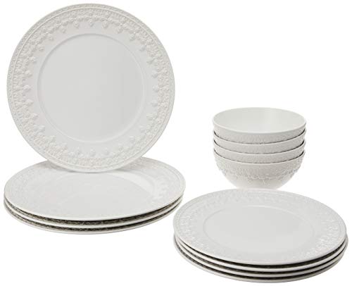 Lenox Chelse Muse Fleur White 12 piece Dinnerware Set