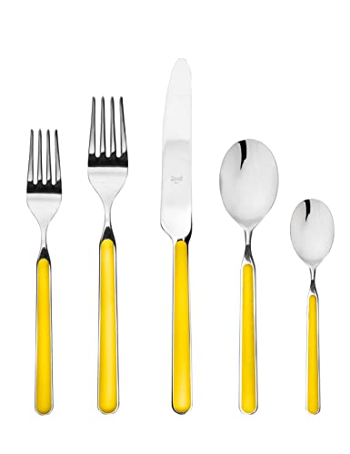 Mepra Fantasia Flatware Set [5 Piece Set] Sunflower, Dishwasher Safe Cutlery