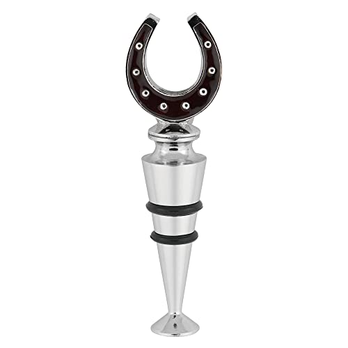 Supreme Housewares Wine Things Zinc Alloy Horseshoe Wine and Beverage Bottle Stopper and Wine Preserver, Painted