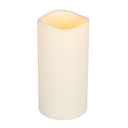 Gerson Everlasting Glow LED Indoor/Outdoor Candle, Timer, Bisque, 4.5" x 9"