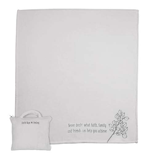 Pavilion Gift Company Never Doubt What Faith Family and Friends Can Help You Achieve-50x60 Super Soft Throw Blanket with Bag-Doubles As A Pillow, Grey