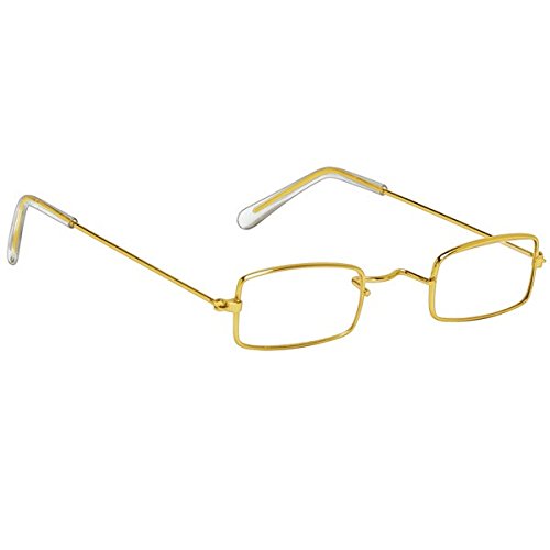 Amscan Santa Plastic Square Glasses | 5 x 1 1/2" | 1 Pc, 5 1/2" 1/2", Gold