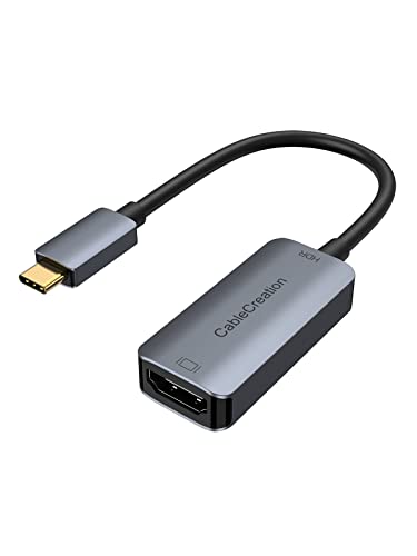 USB C to HDMI Adapter for Home Office 4K@60Hz HDR, CableCreation HDMI to USB C Adapter Cable [Thunderbolt 3 Compatible], for MacBook/Pro/Air, iPad Pro, Surface Book 2, Galaxy S22/S20, Aluminum