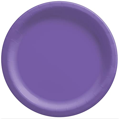 Amscan New Purple Round Dinner Paper Plates, 20 Ct. | Party Tableware, 69016.106 | 10"