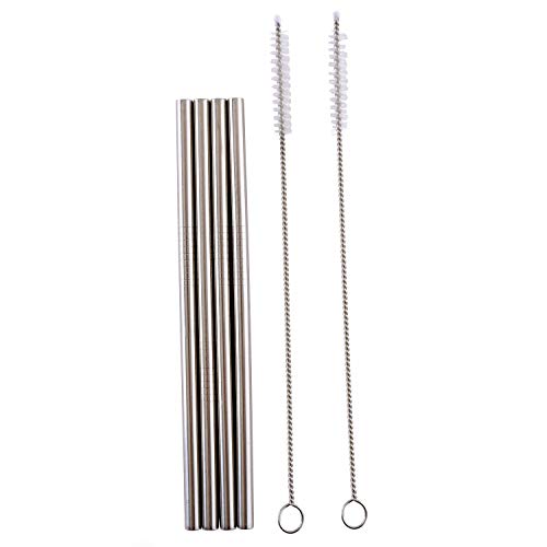 Norpro Stainless Steel 6-Inch Drinking Straws with 2 Brushes,