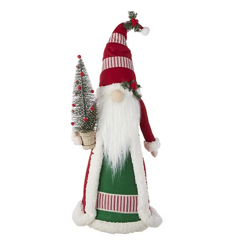RAZ Imports 2022 Countryside Christmas 26.5" Countryside Cardinal Gnome Holding Tree