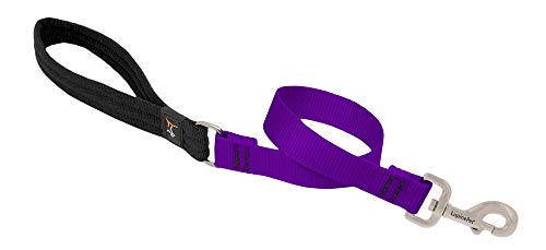 Lupine Pet Traffic Leash by Lupine in 1" Wide Purple 2-Foot Long with Padded Handle