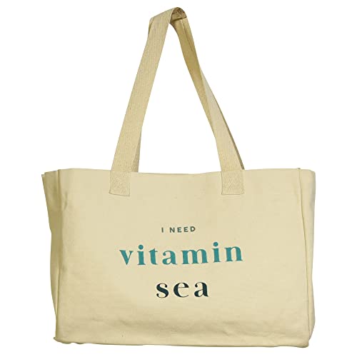 HomArt I Need Vitamin Sea Beach Tote, 18-inch Length, Canvas