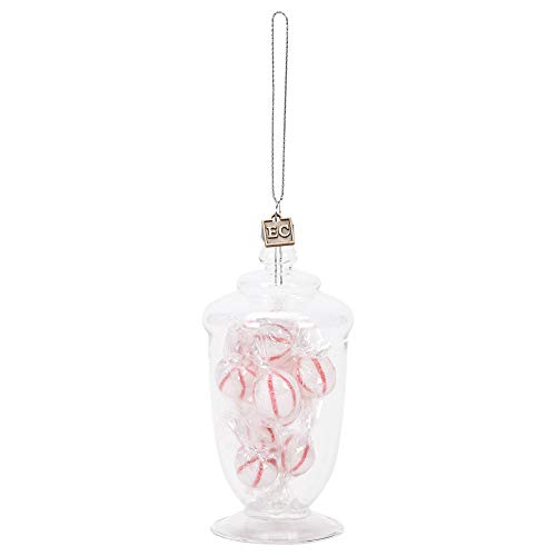Raz 4.75-Inch Glass Peppermint Candy Jar Ornament