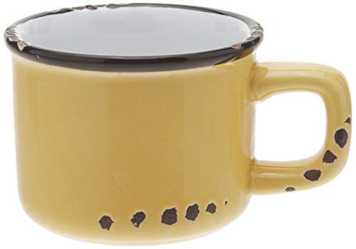Abbott Collection  Enamel Look Stoneware Espresso Cup, Yellow