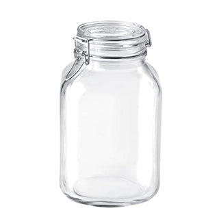 Bormioli Rocco Fido Glass Square Jar, 3 Liter