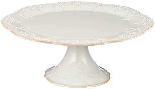 Lenox French Perle Pedestal Cake Plate, Medium, White