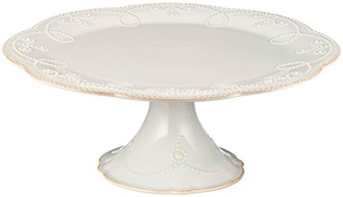 Lenox French Perle Pedestal Cake Plate, Medium, White