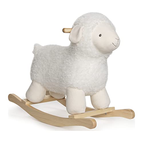 GUND Baby Lamb Rocker with Wooden Base Plush Stuffed Animal Nursery, Cream, 21.5"