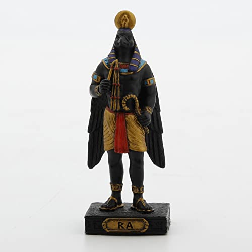 Unicorn Studio Veronese Design 3 1/2" Tall Egyptian Gods Miniature Collectible Resin Figurine (Ra, Multicolor)