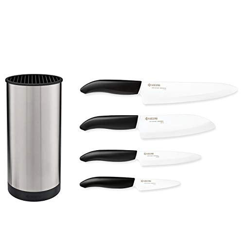 Kyocera Revolution Knife Block Set, Blades: 7", 5.5", 4.5" & 3", Stainless