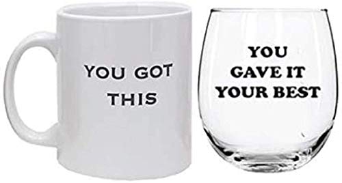 Myxx You Got This Coffee Mug/You Gave It Your Best Stemless Wine Glass 2 pc Gift Set