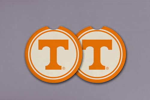 Magnolia Lane University Tennesse The Volunteers Football Car Coaster, Set of 2, 2.67-inch Length, Drinking Beverage Holder, Travel Accessories