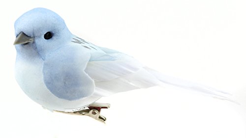 Midwest Design Light Blue Pastel Natural Bird with Clip 4-Inch