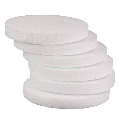 Hygloss Products Round Styrofoam Discs, 8-Inch Diameter x 1-Inch Thick, White, 6 Pieces