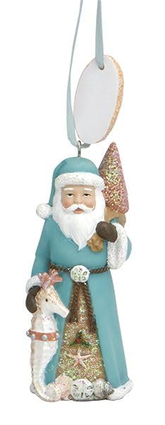 Cape Shore Christmas Resin Ornament, Coastal Santa, Holiday Tree Decoration, Home Collection