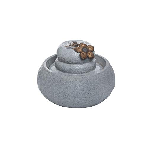 Foreside Home and Garden Round Stones Indoor Water Fountain with Pump