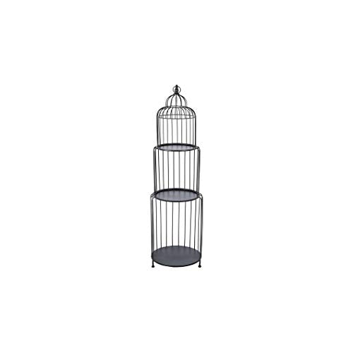 Ganz CB174899 Black Three Tiered Birdcage Plant Stand, 57-inch Height