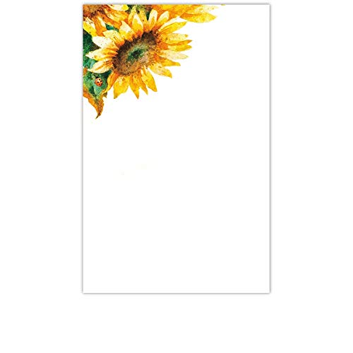 Yay Novelty YaYstationery Notepads - Memo Pads - Scratch Pads - Writing Pads - Illustrated Notepads - 5.5 x 8.5 inches - Thick Premium Paper - Printed Notepad - Sunflower