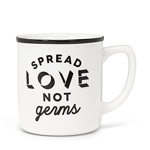 Abbott Collection  27-2021-121 Spread Love. Text Mug, 4"H, White/Black